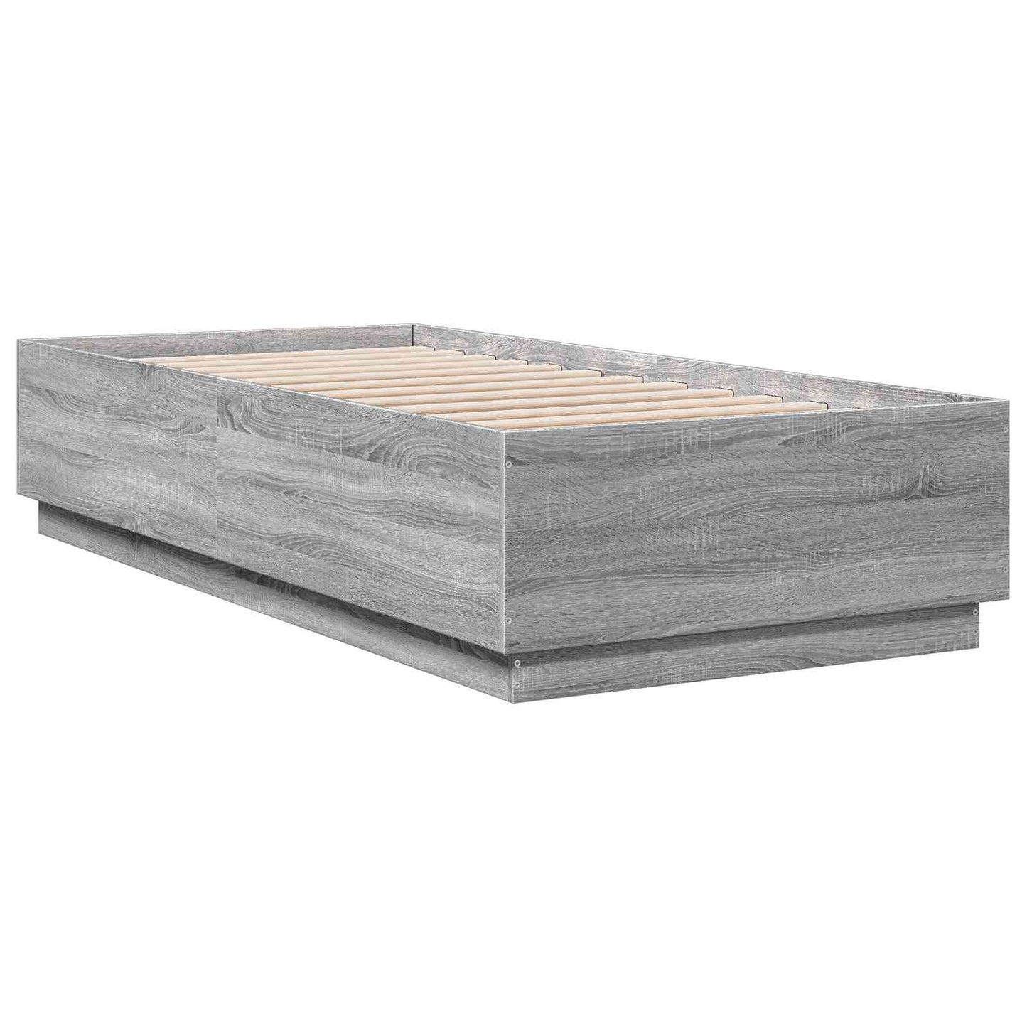 Bed Frame with LED Grey Sonoma 80 x 200 cm Engineered Wood