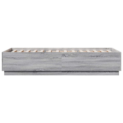 Bed Frame with LED Grey Sonoma 80 x 200 cm Engineered Wood