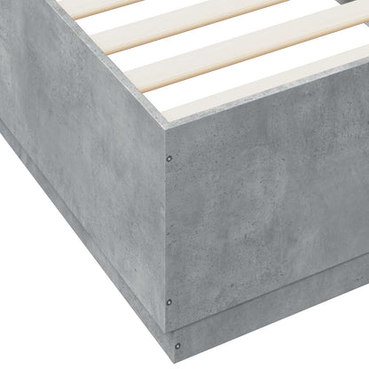 Bed Frame with LED Concrete Grey 80 x 200 cm Engineered Wood