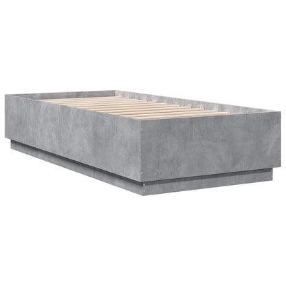 Bed Frame with LED Concrete Grey 80 x 200 cm Engineered Wood