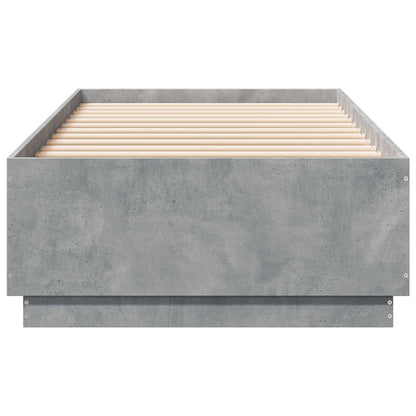 Bed Frame with LED Concrete Grey 80 x 200 cm Engineered Wood