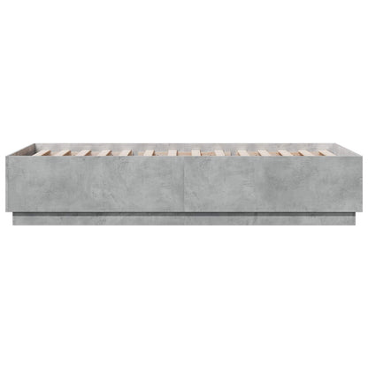 Bed Frame with LED Concrete Grey 80 x 200 cm Engineered Wood