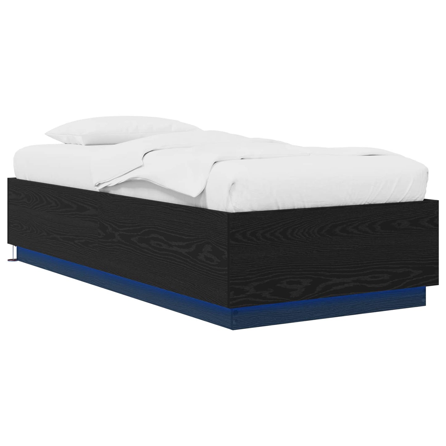 Bed Frame with LED Black Oak 80 x 200 cm Engineered Wood