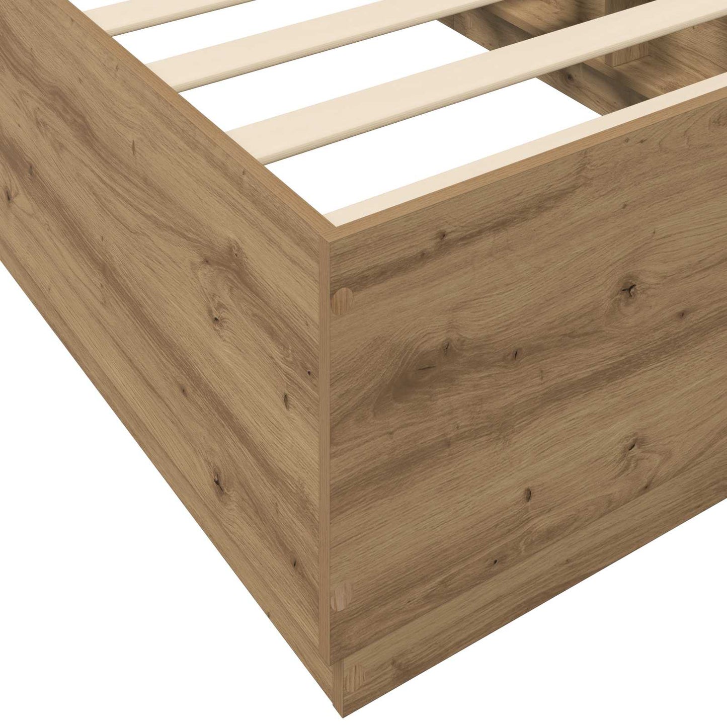 Bed Frame with LED Artisian Oak 80 x 200 cm Engineered Wood