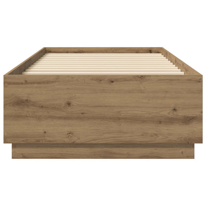 Bed Frame with LED Artisian Oak 80 x 200 cm Engineered Wood