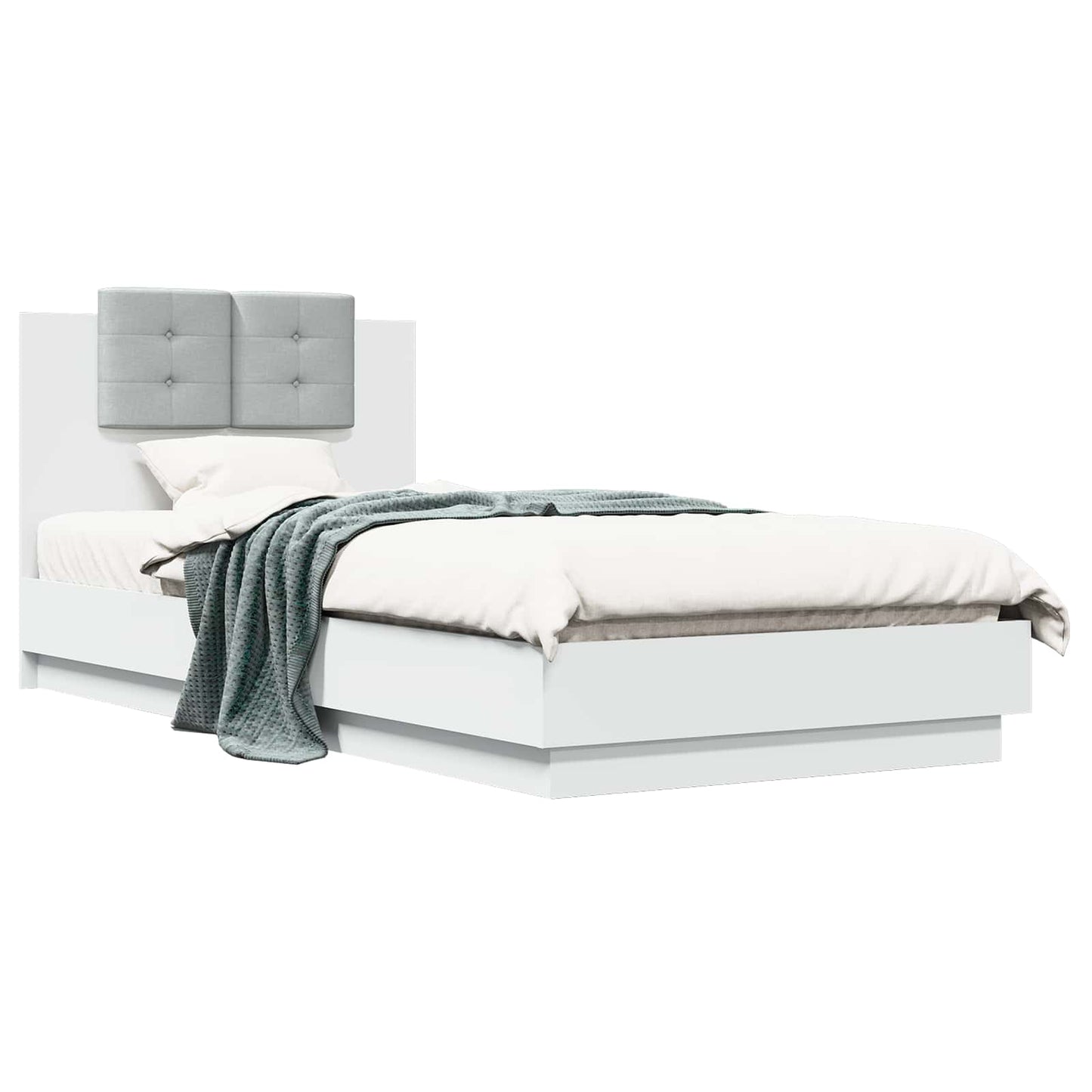 Bed Frame with Headboard White 80 x 200 cm Engineered Wood