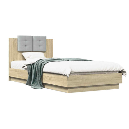 Bed Frame with Headboard Sonoma Oak 80 x 200 cm Engineered Wood