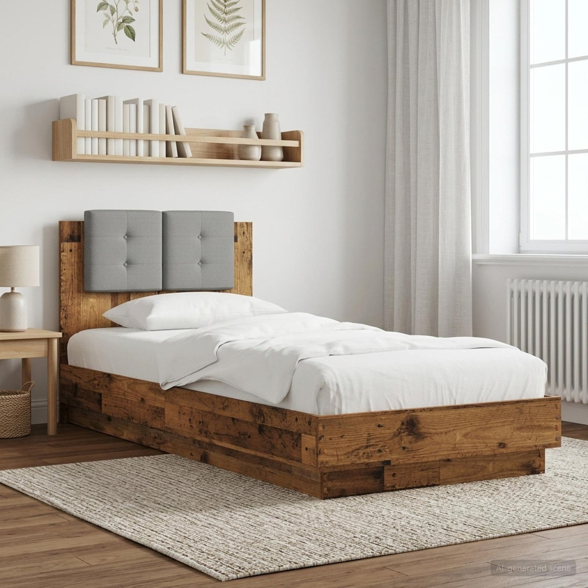 Bed Frame with Headboard Old Wood 80 x 200 cm Engineered Wood