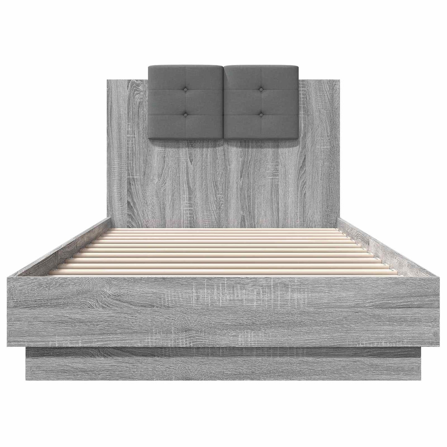 Bed Frame with Headboard with Headboard Grey Sonoma 80 x 200 cm