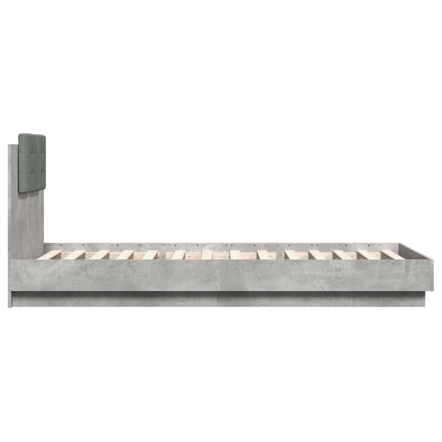 Bed Frame with Headboard Concrete Grey 80 x 200 cm