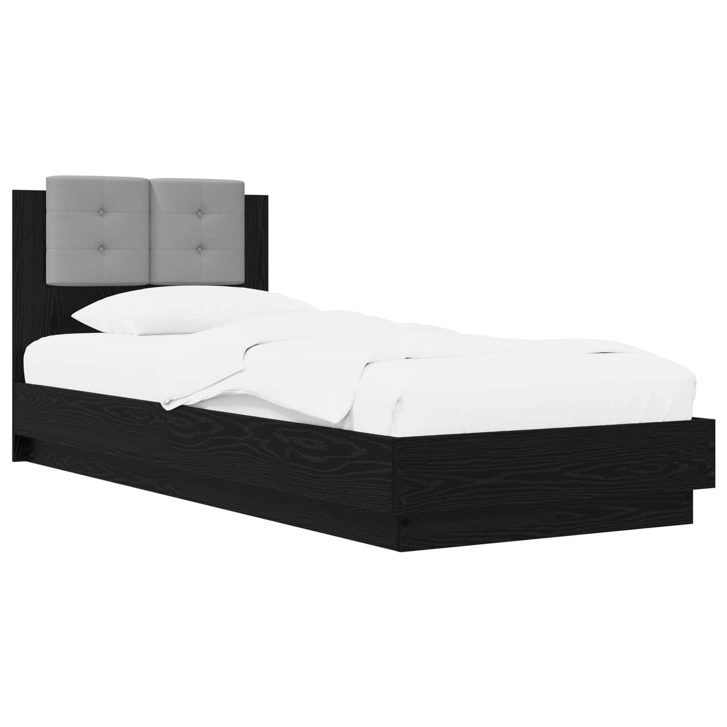 Bed Frame with Headboard Black Oak 80 x 200 cm Engineered Wood