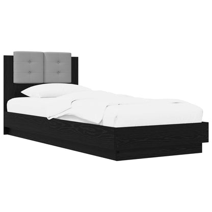 Bed Frame with Headboard Black Oak 80 x 200 cm Engineered Wood