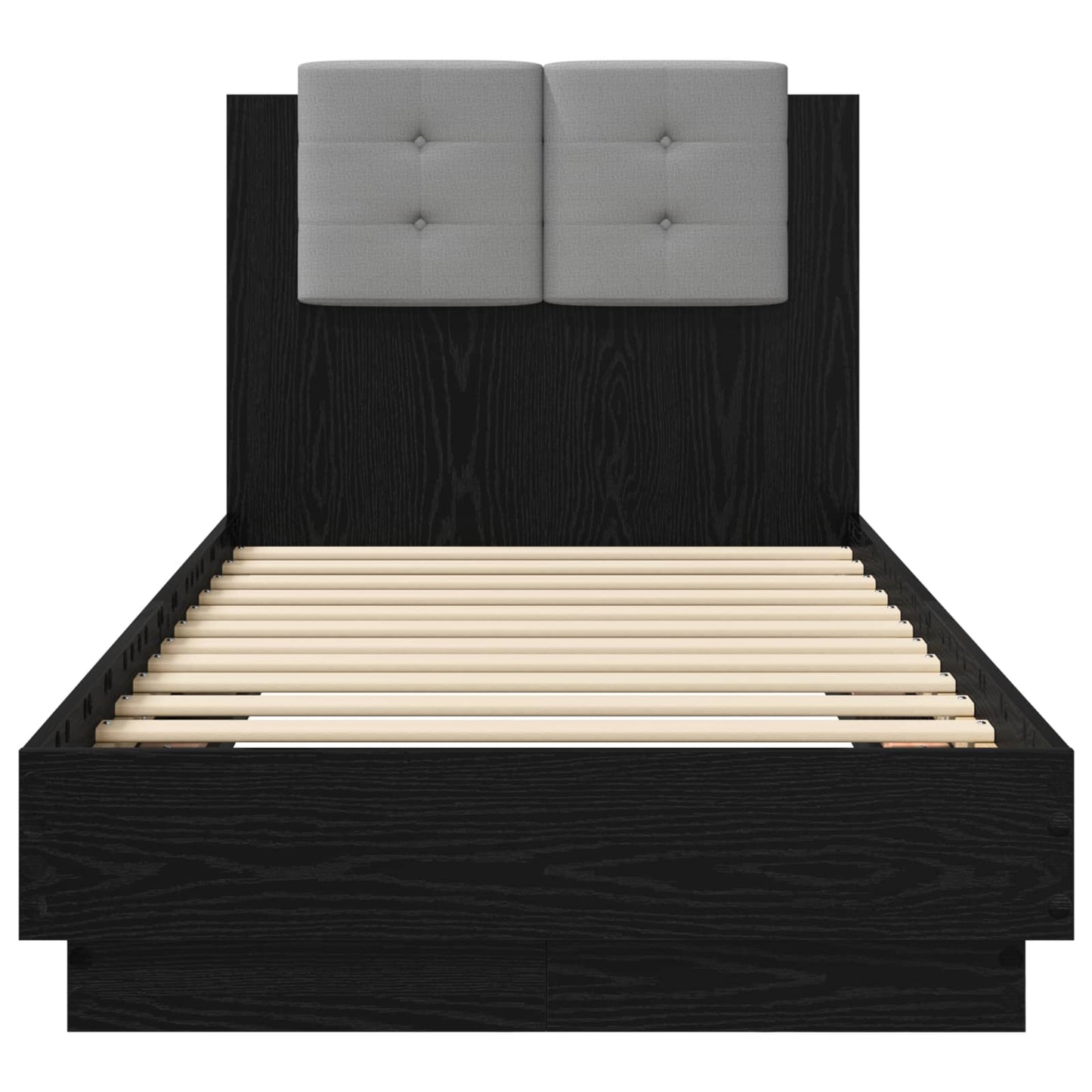 Bed Frame with Headboard Black Oak 80 x 200 cm Engineered Wood