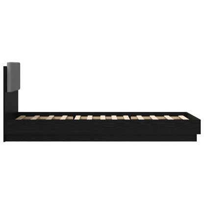 Bed Frame with Headboard Black Oak 80 x 200 cm Engineered Wood