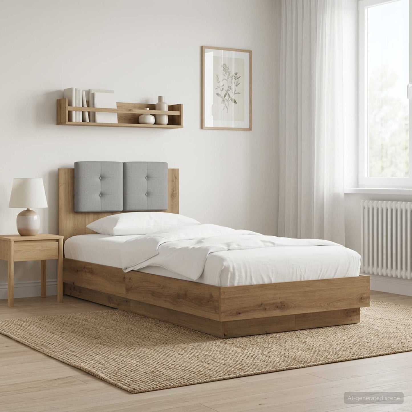 Bed Frame with Headboard Artisian Oak 80 x 200 cm