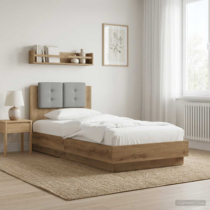 Bed Frame with Headboard Artisian Oak 80 x 200 cm