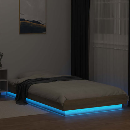 Bed Frame with LED Sonoma Oak 80 x 200 cm Engineered Wood