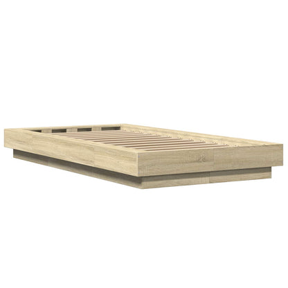 Bed Frame with LED Sonoma Oak 80 x 200 cm Engineered Wood