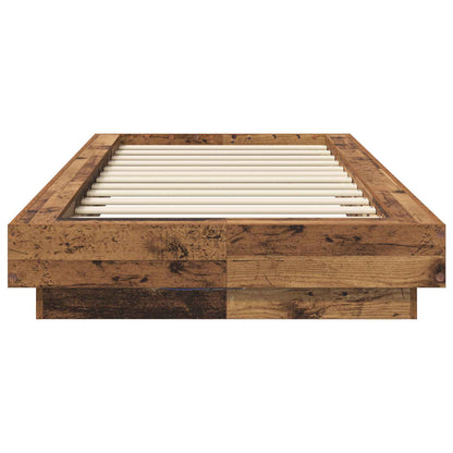 Bed Frame with LED Old Wood 80 x 200 cm Engineered Wood