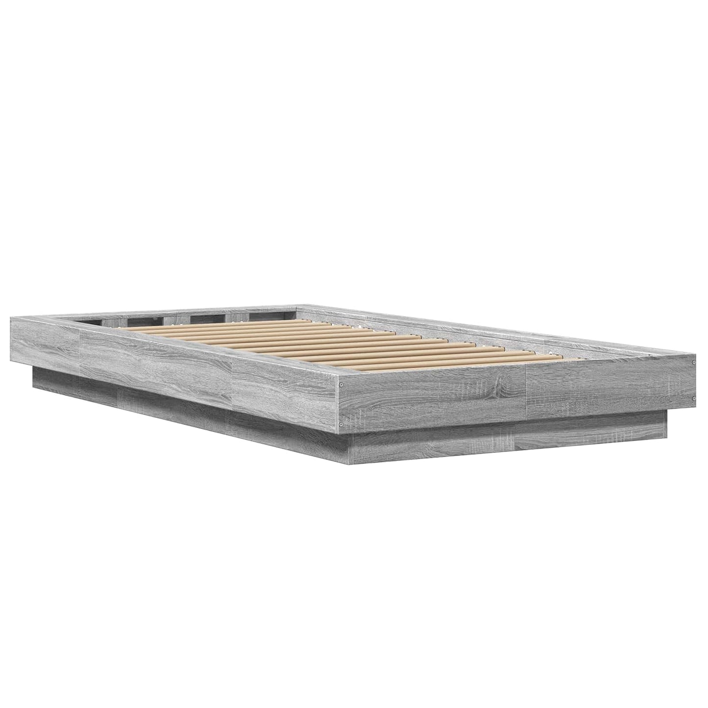 Bed Frame with LED Grey Sonoma 80 x 200 cm Engineered Wood