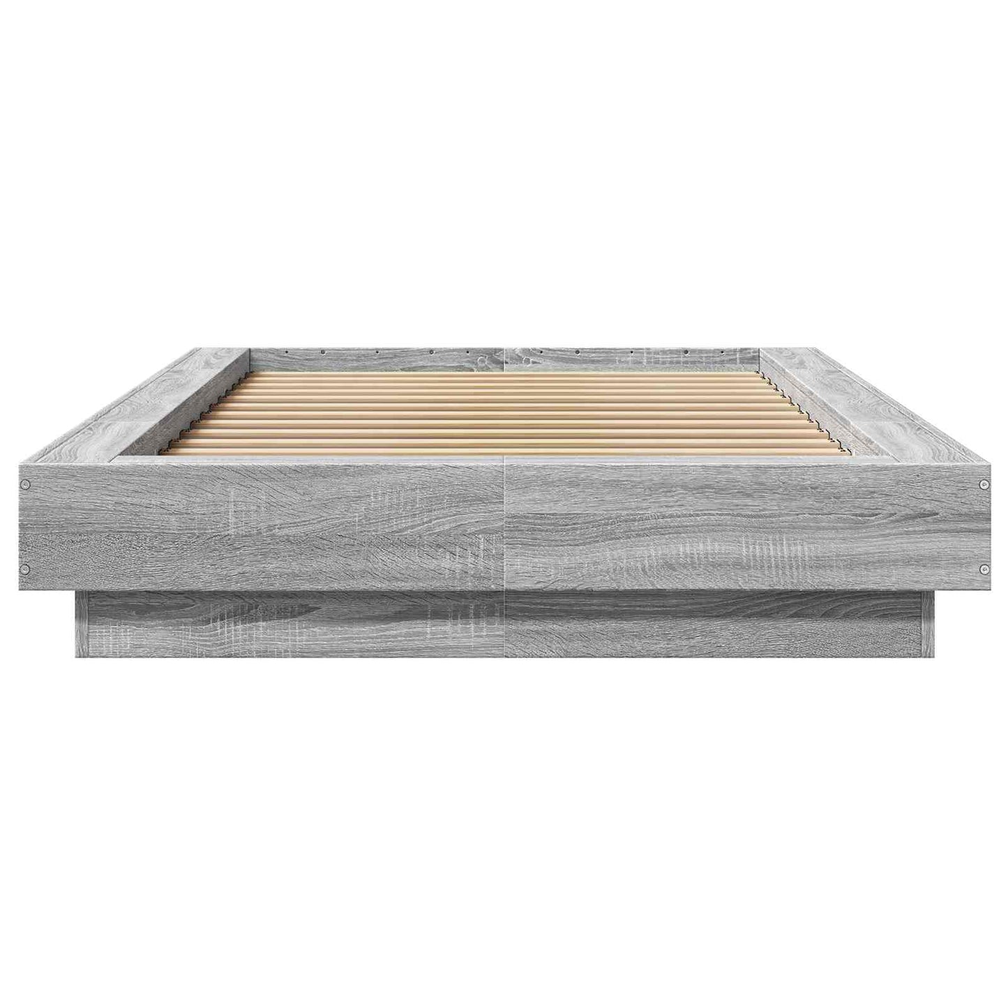 Bed Frame with LED Grey Sonoma 80 x 200 cm Engineered Wood