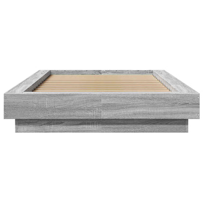 Bed Frame with LED Grey Sonoma 80 x 200 cm Engineered Wood
