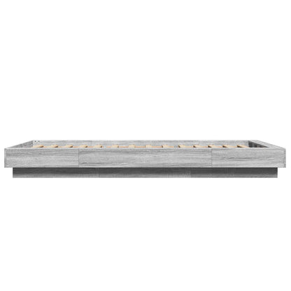 Bed Frame with LED Grey Sonoma 80 x 200 cm Engineered Wood