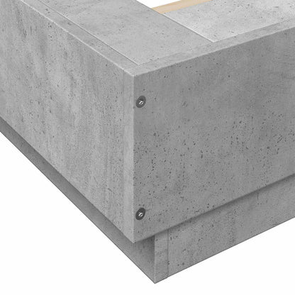 Bed Frame with LED Concrete Grey 80 x 200 cm Engineered Wood