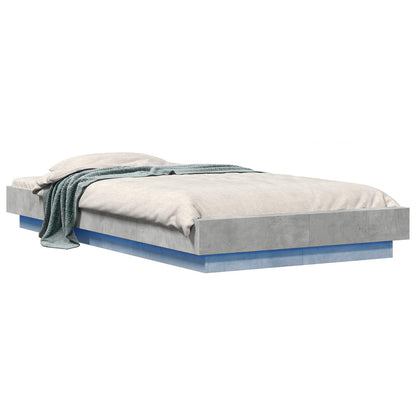 Bed Frame with LED Concrete Grey 80 x 200 cm Engineered Wood