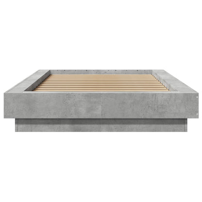 Bed Frame with LED Concrete Grey 80 x 200 cm Engineered Wood