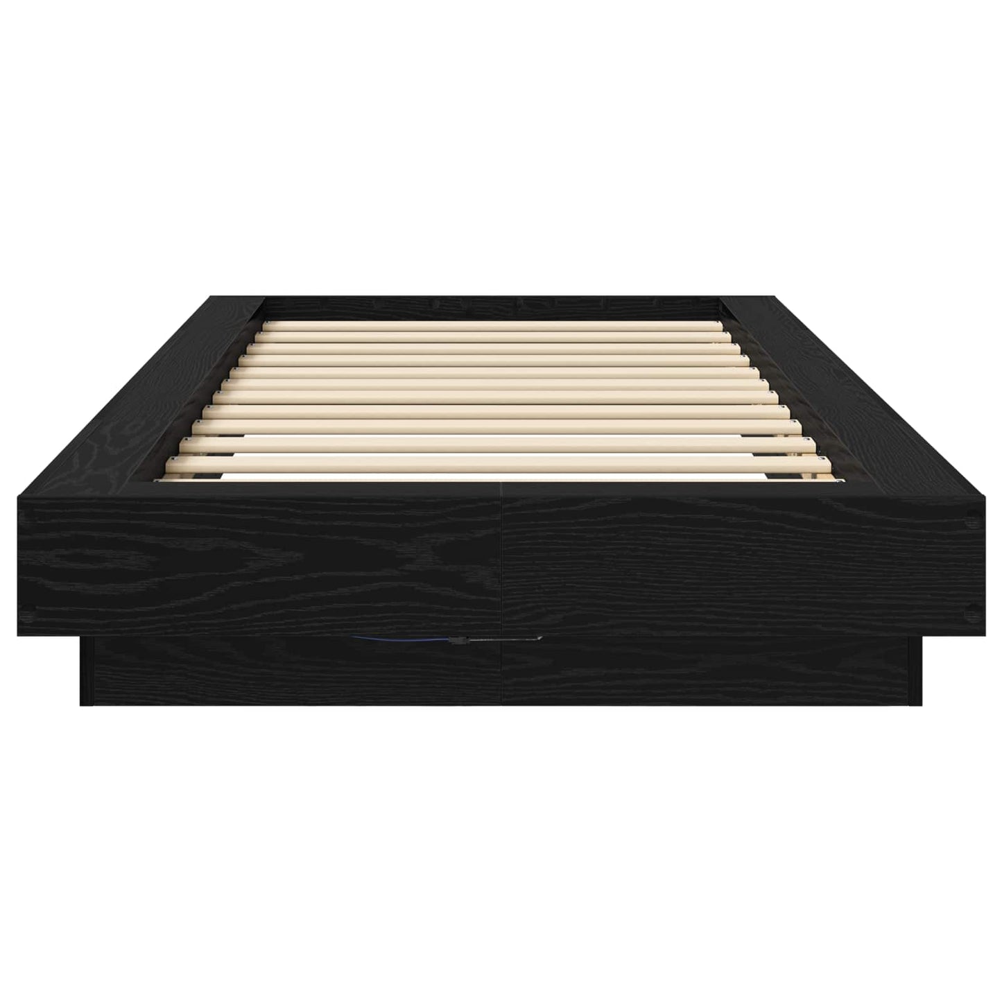 Bed Frame with LED Black Oak 80 x 200 cm Engineered Wood