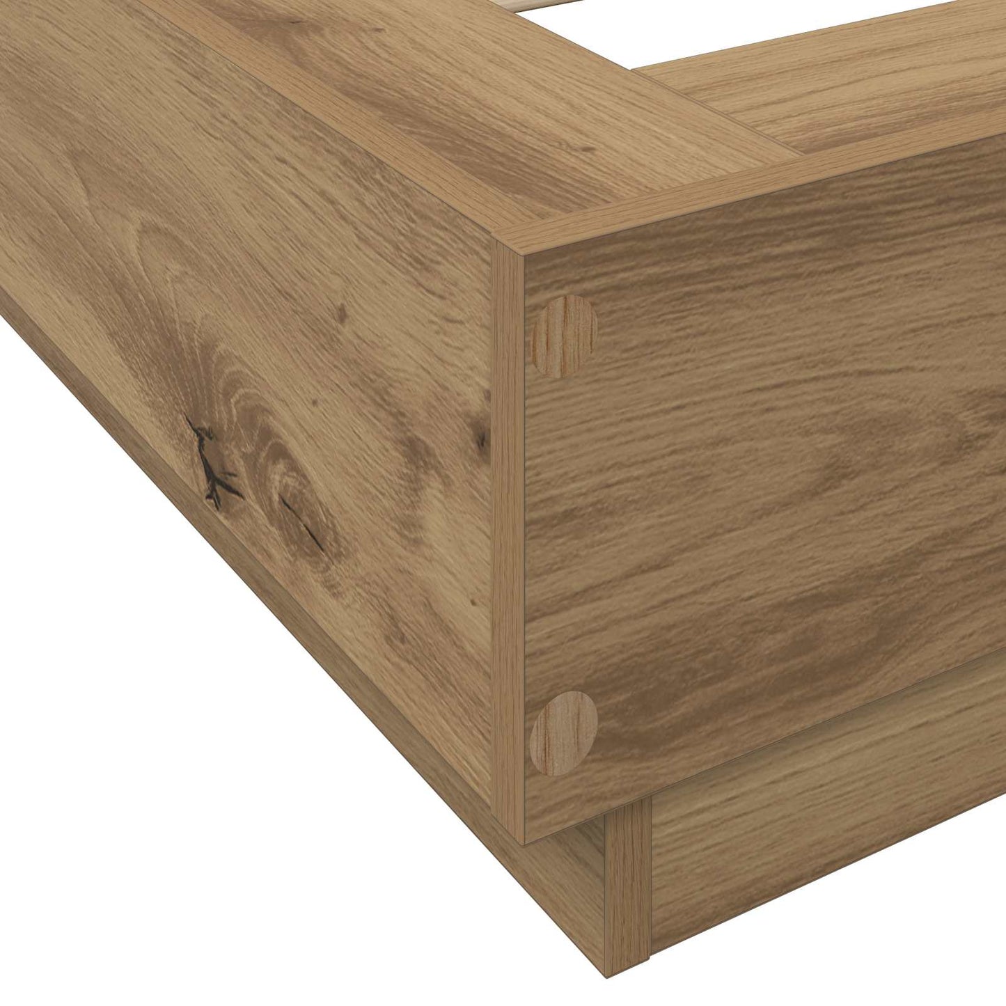 Bed Frame with LED Artisian Oak 80 x 200 cm Engineered Wood