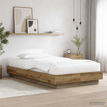 Bed Frame with LED Artisian Oak 80 x 200 cm Engineered Wood