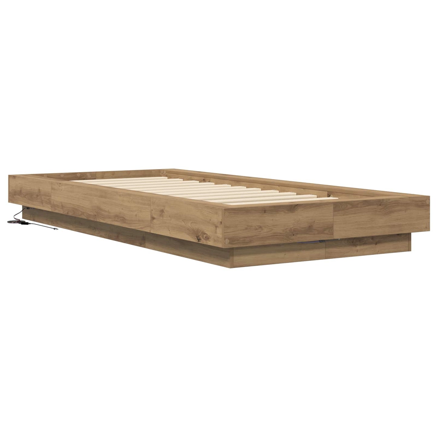 Bed Frame with LED Artisian Oak 80 x 200 cm Engineered Wood