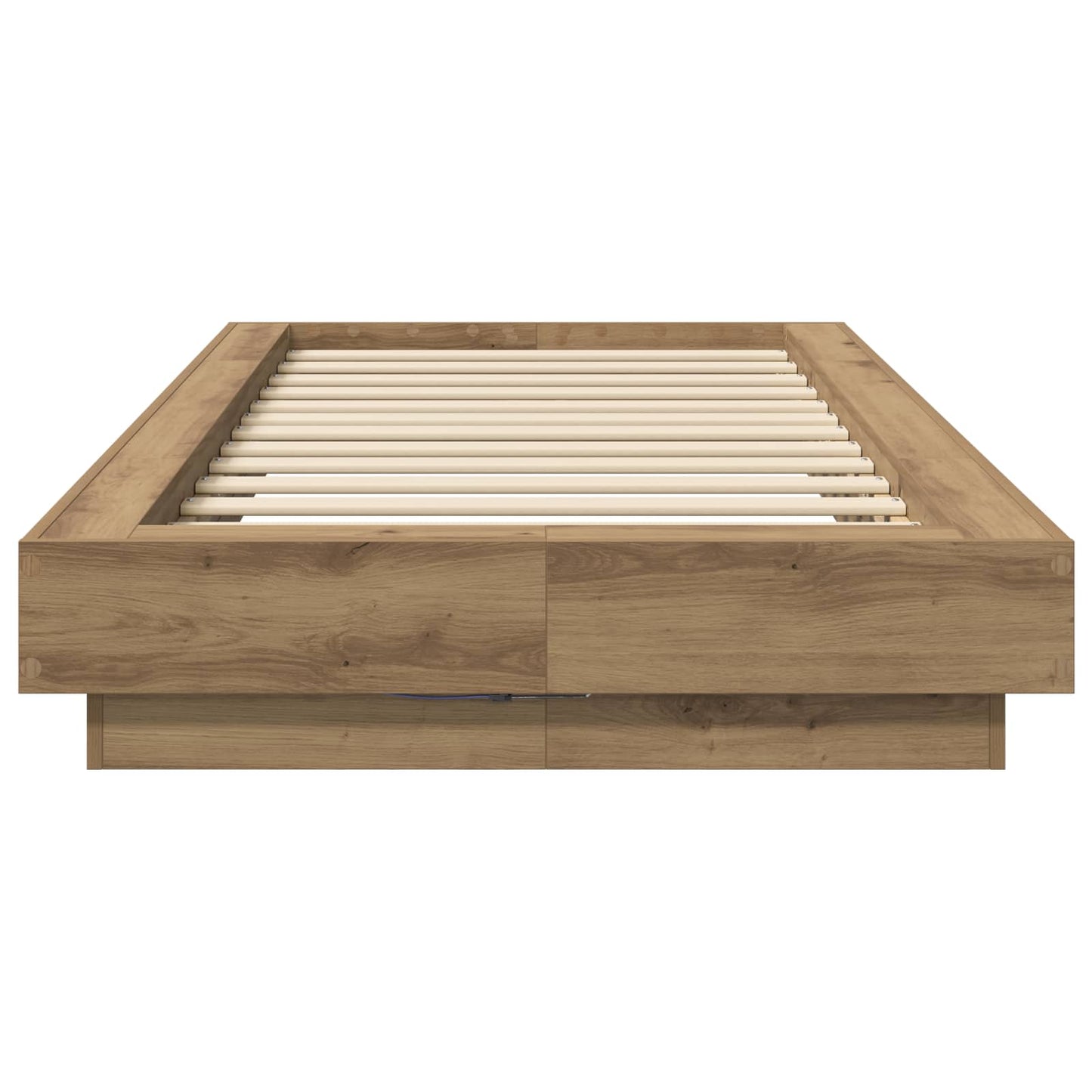 Bed Frame with LED Artisian Oak 80 x 200 cm Engineered Wood