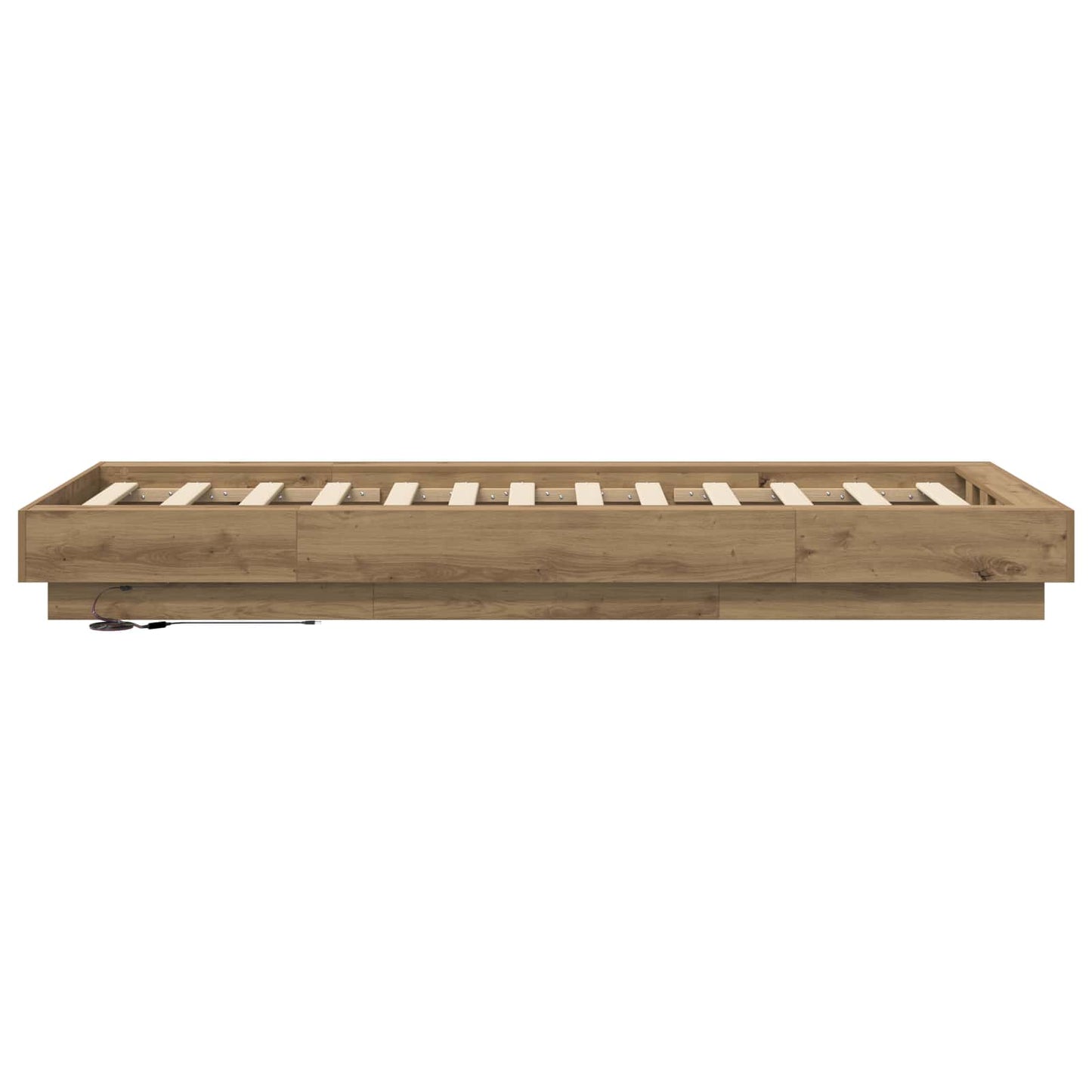 Bed Frame with LED Artisian Oak 80 x 200 cm Engineered Wood