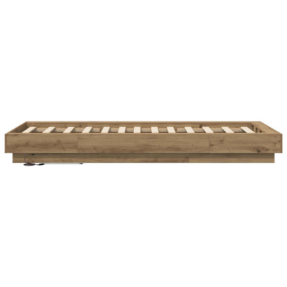 Bed Frame with LED Artisian Oak 80 x 200 cm Engineered Wood