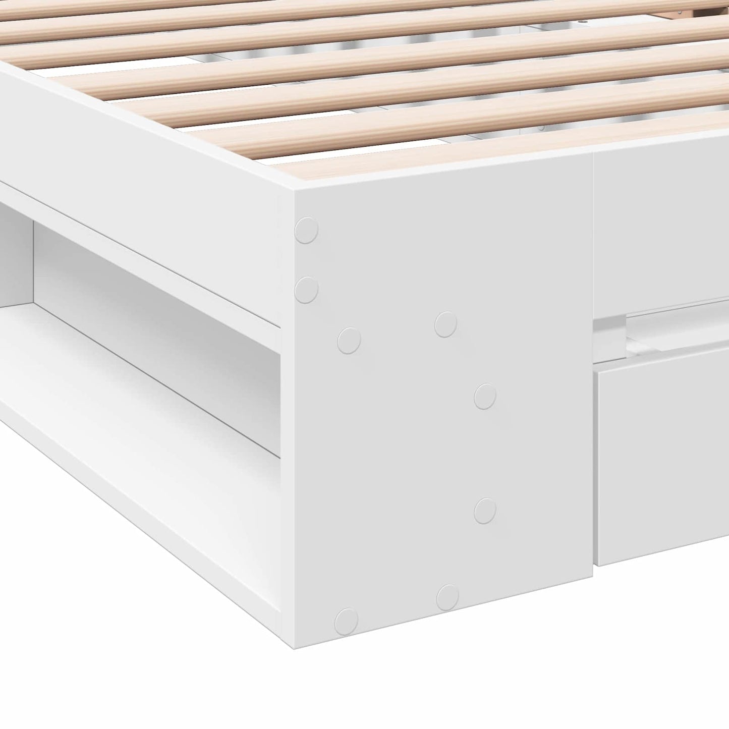 Bed Frame with Storage White 80 x 200 cm Engineered Wood