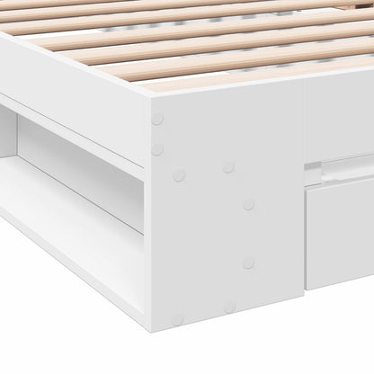 Bed Frame with Storage White 80 x 200 cm Engineered Wood