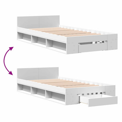 Bed Frame with Storage White 80 x 200 cm Engineered Wood