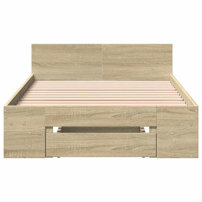 Bed Frame with Storage Sonoma Oak 80 x 200 cm Engineered Wood