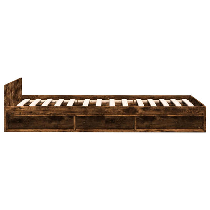 Bed Frame with Storage Smoked Oak 80 x 200 cm Engineered Wood