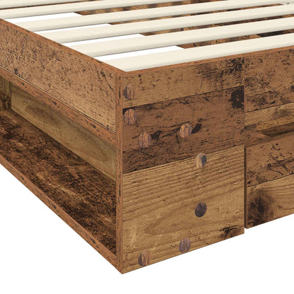 Bed Frame with Storage Old Wood 80 x 200 cm Engineered Wood
