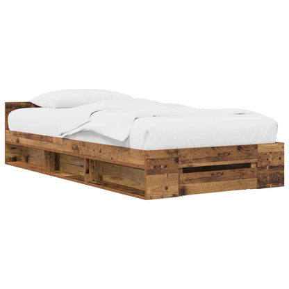 Bed Frame with Storage Old Wood 80 x 200 cm Engineered Wood