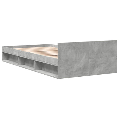 Bed Frame with Storage with Drawer Concrete Grey 80 x 200 cm