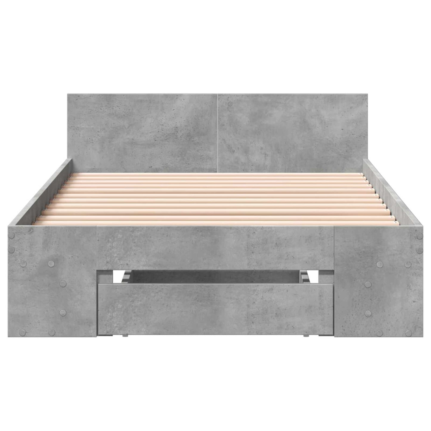 Bed Frame with Storage with Drawer Concrete Grey 80 x 200 cm