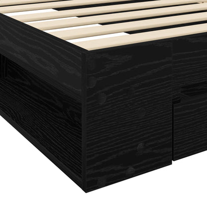 Bed Frame with Storage Black Oak 80 x 200 cm Engineered Wood