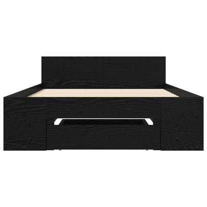 Bed Frame with Storage Black Oak 80 x 200 cm Engineered Wood