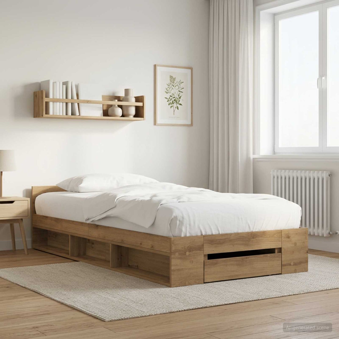 Bed Frame with Storage Artisian Oak 80 x 200 cm Engineered Wood