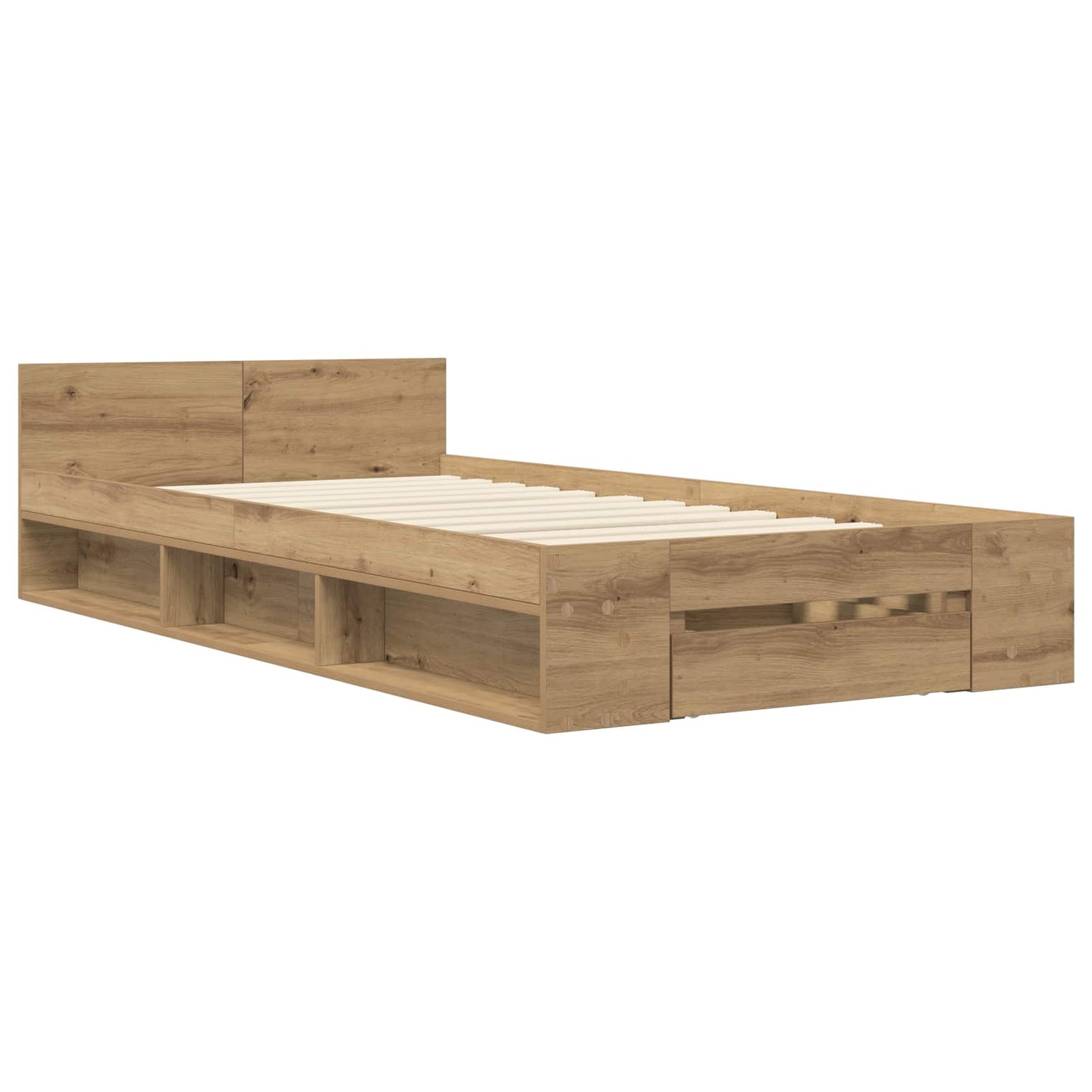 Bed Frame with Storage Artisian Oak 80 x 200 cm Engineered Wood